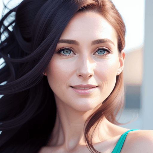 AI generated: Detailed portrait (stunning 40 year old woman:1.4), perfect face, (long hair), (pores:1.2), sharp de...