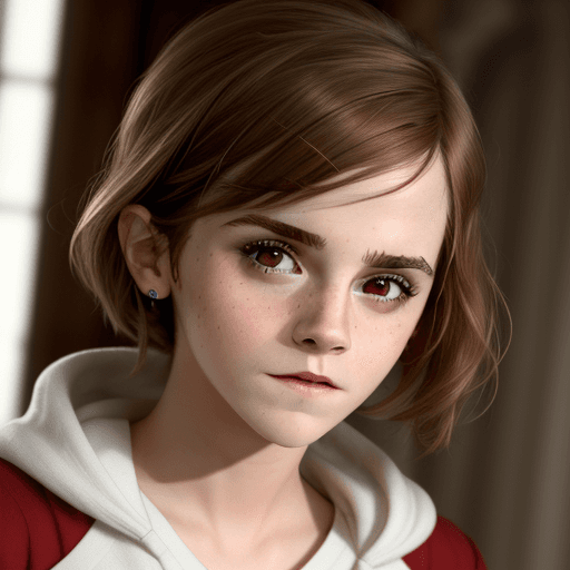 AI generated: Emma watson, lewd look, cum