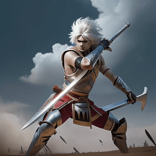 AI generated: Photo of a great warrior karna in battle field 