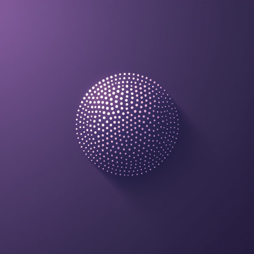 AI generated: Minimalist logo with a prominent dot as the central element, gradient dot (luxury colors), delicate ...