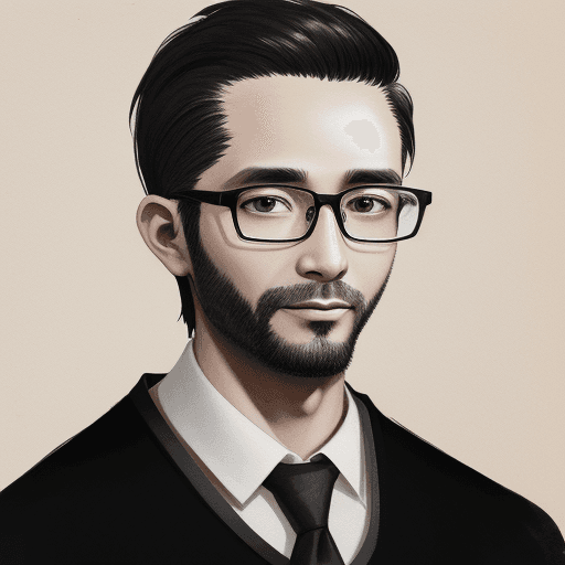 AI generated: 36-year-old male, wearing glasses, educated youth, looks younger, presented in the form of ink paint...