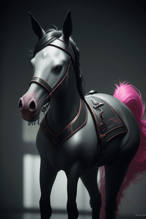 AI generated: photography of a (anthropomorphic horse-woman:1.4), in the style of vray tracing, neonpunk, photo-re...