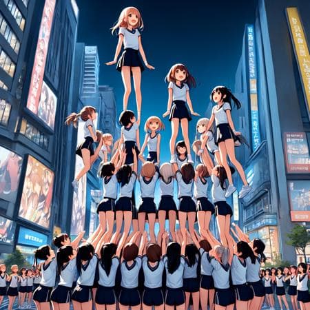 girl like cheerleading stunts