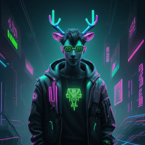 AI generated: High-resolution picture of a Machine Learning Engineer in the style of cyberpunk (neon colors). Add ...