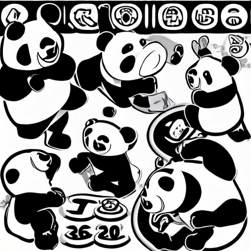 AI generated:  panda karate cartoon style