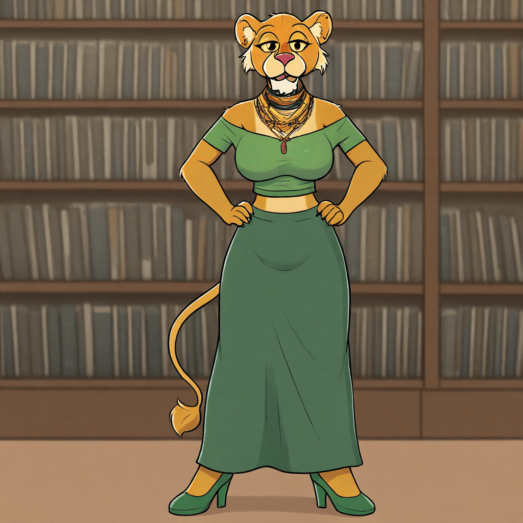 Cleo (between the Lions)