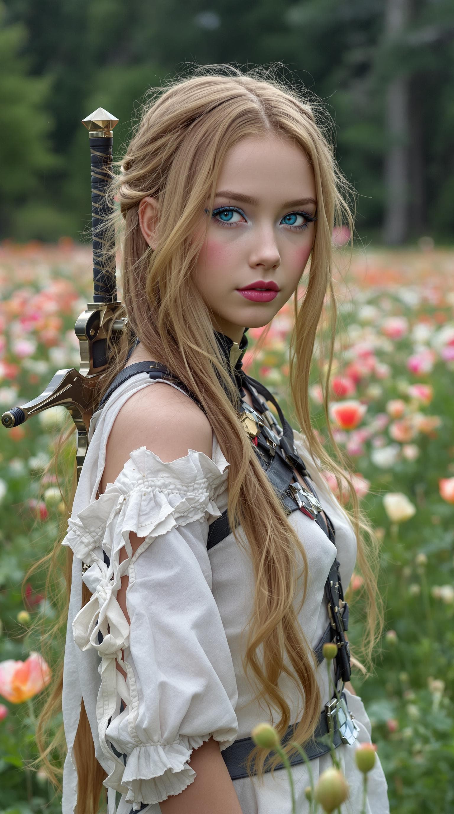 AI generated: a professional photo of a exceptionally beautiful girl in the world, (age 11) of the badlands(futuri...