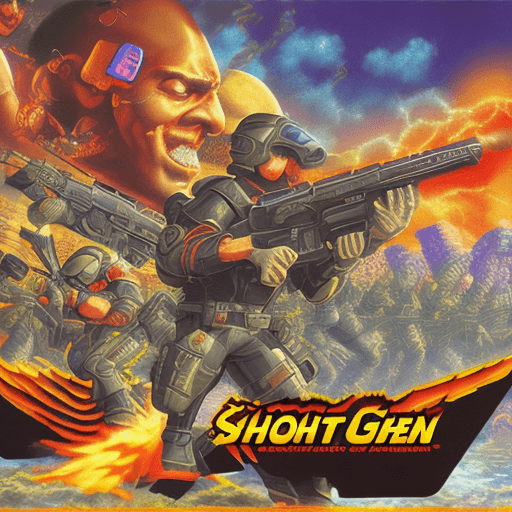AI generated: High resolution coverart for a sega genesis game,  shoot´em up style