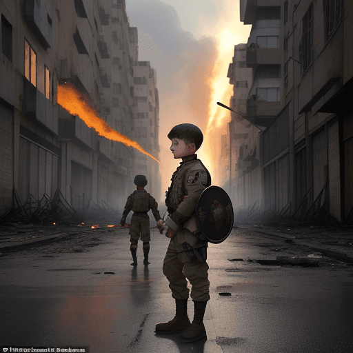 AI generated: 
Scene: “English soldiers take control of the city, and the people live under their oppression.” “Bu...