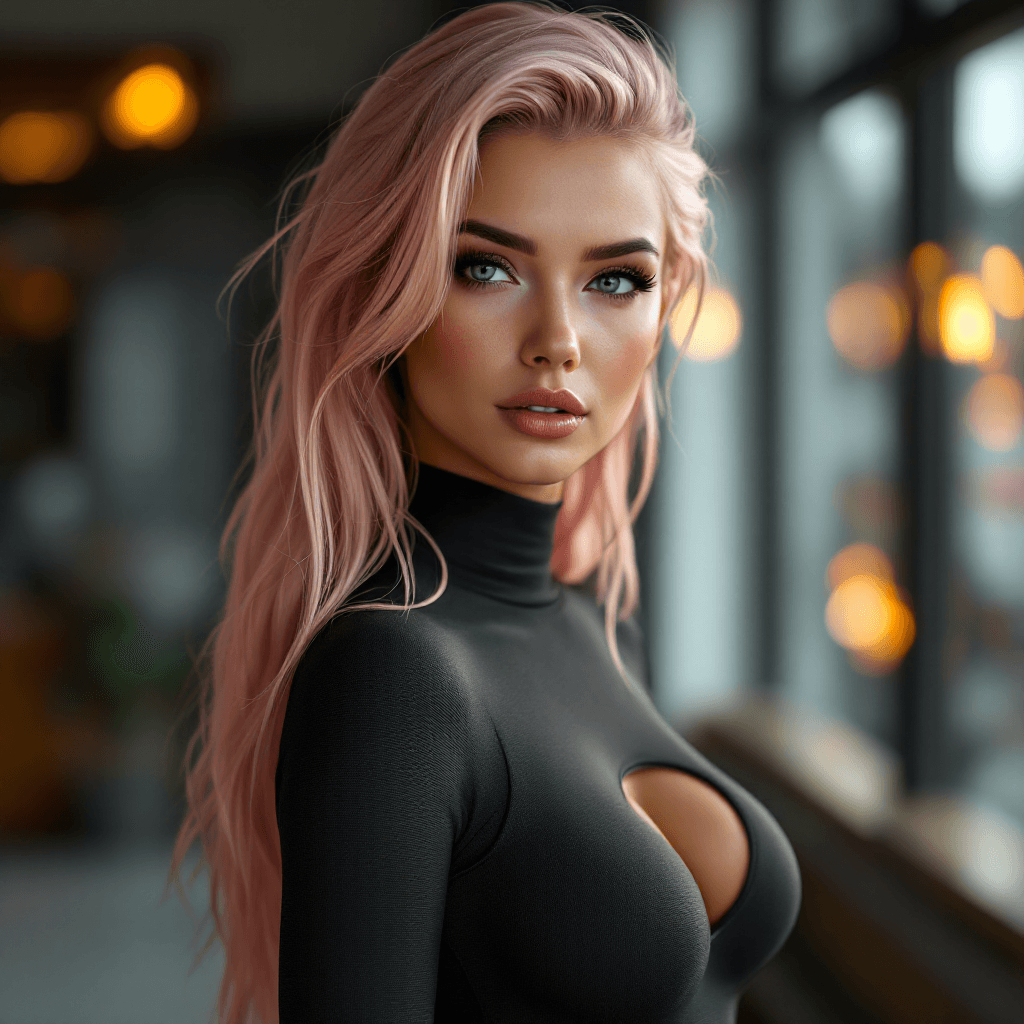 AI generated: Create a photorealistic photo of a business girl with a detailed athletic body, highly detailed and ...