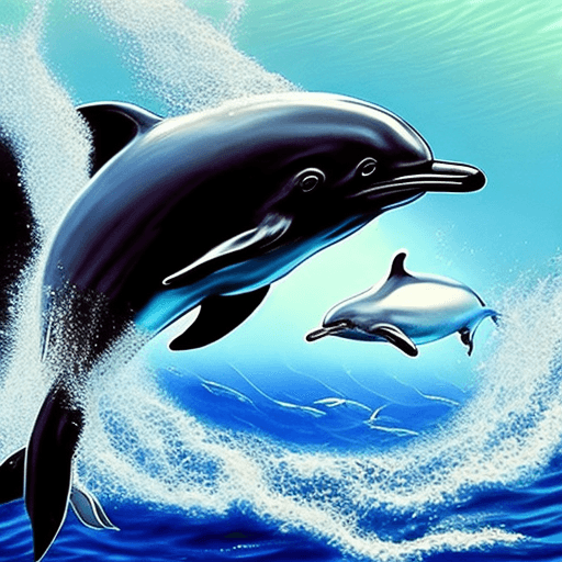 AI generated: "Create a hyper-realistic image of a Hector's dolphin (Cephalorhynchus hectori) elegantly traversing...