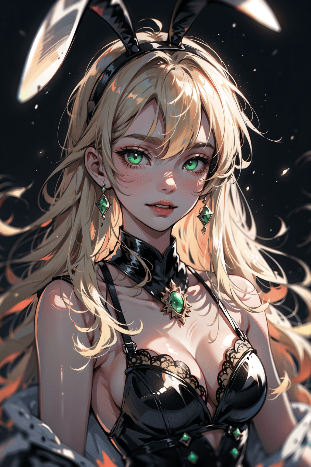 AI generated: ((cinematic light)), hyper detail, dramatic light, intricate details, a devil with green eyes and bl...