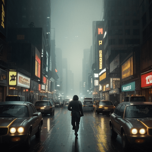 AI generated: Young Harrison Ford in blade runner, photo, light box, three point lighting, film grain, epic movie ...