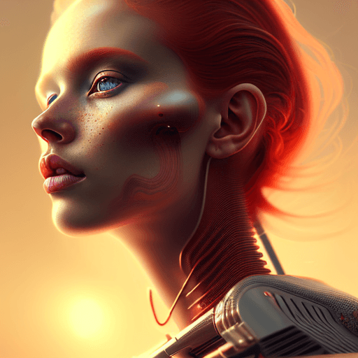 AI generated: hyperrealistic portrait of gorgeous red hair female in the style of stefan kostic, full body portrai...