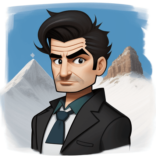 AI generated: agent greek, olympus mountain, Sara Sieppi, caricature, love