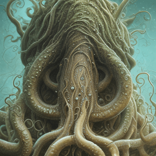 AI generated: detailed and realistic portrait of a shoggoth, tentacles, protoplasm, many eyes, magical photography...