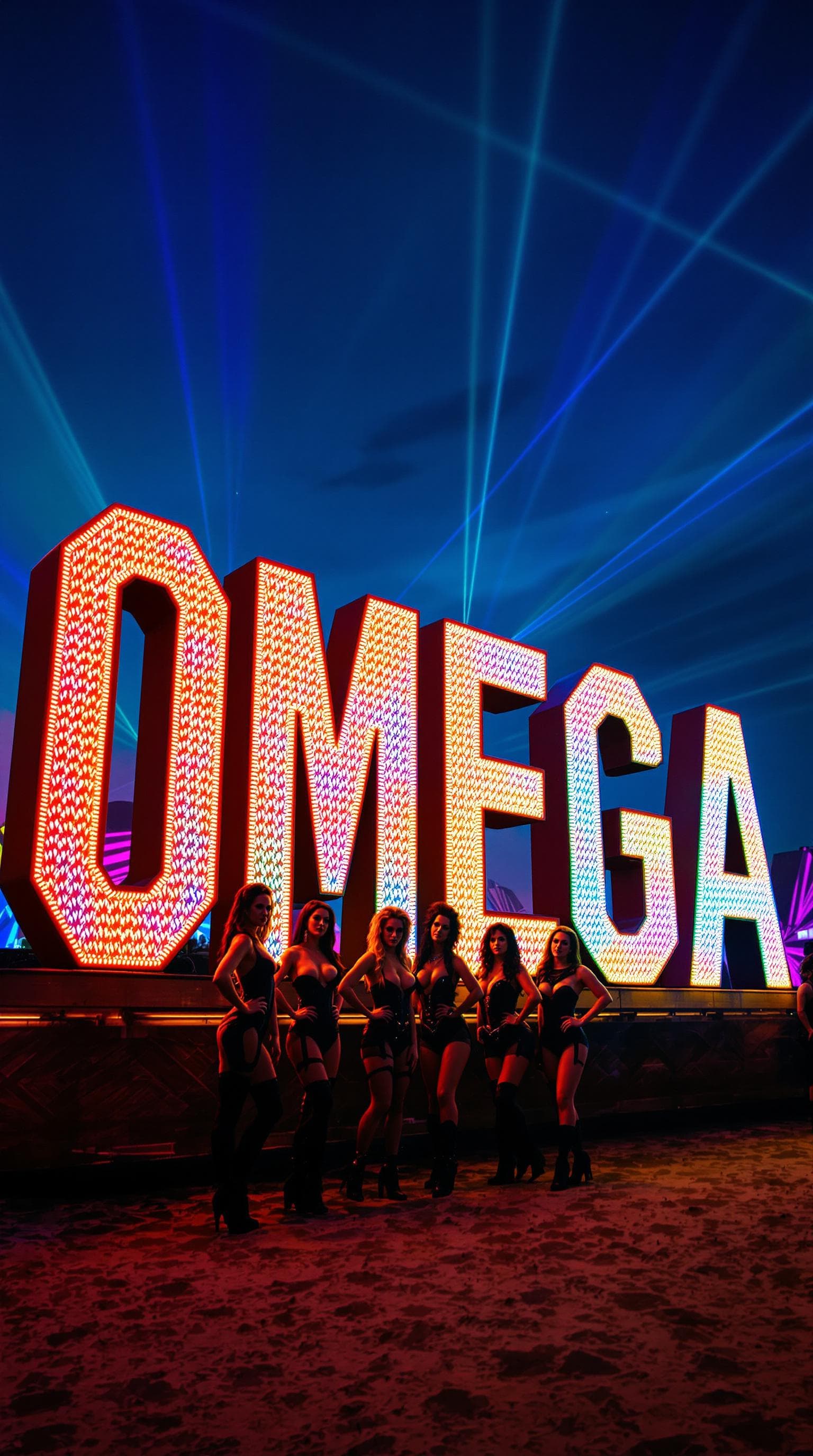 AI generated: This image captures a vibrant scene at an outdoor event, likely in a festival setting. The focal poi...