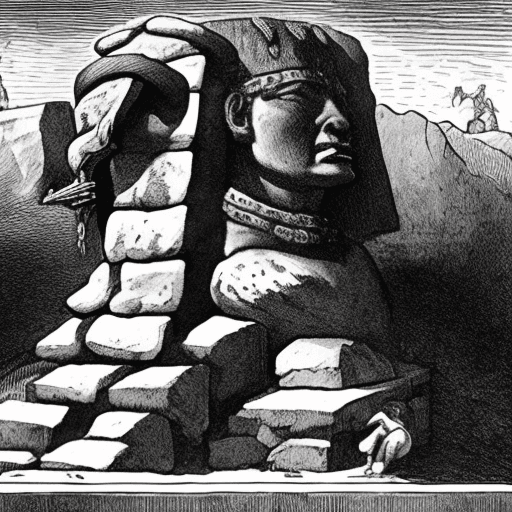 AI generated: Have the Minervane being the subject of a human sacrifice on a stone slab. She is gagged and bound t...