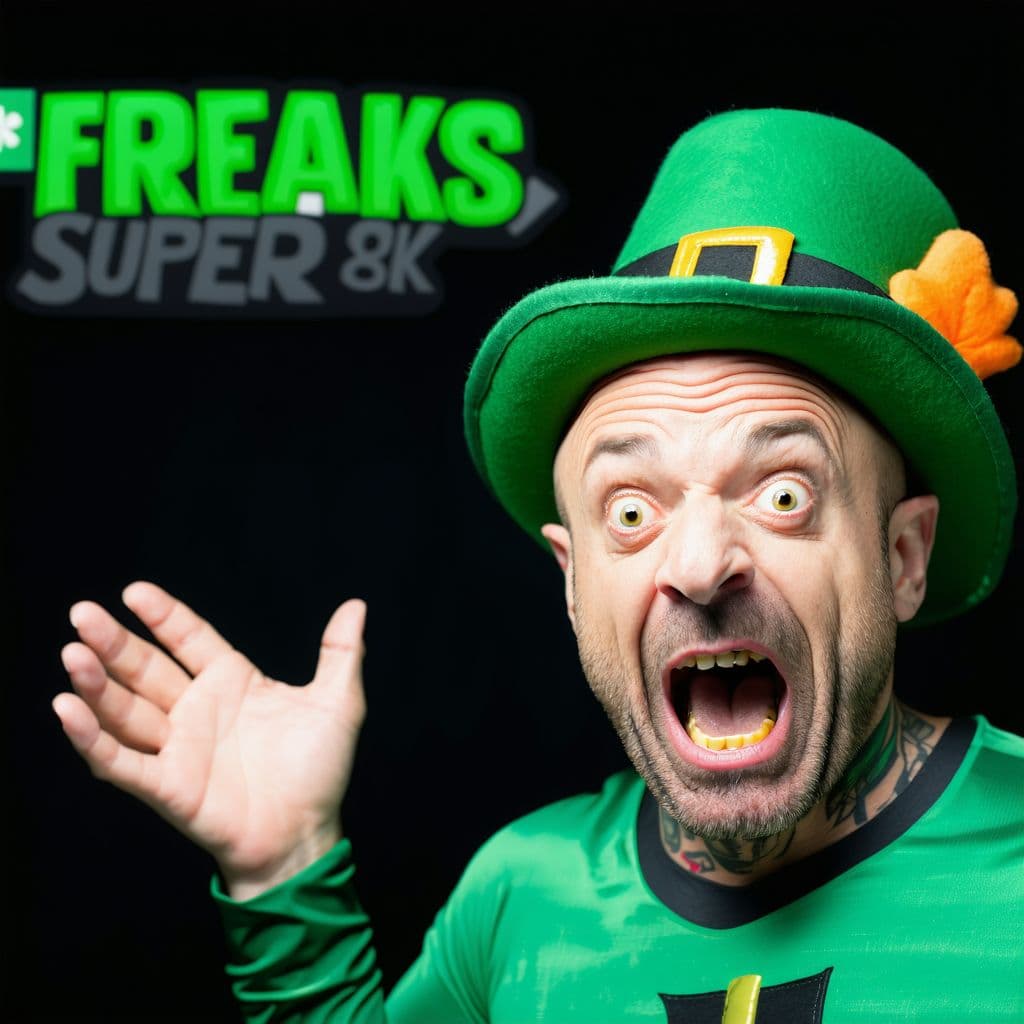 AI generated: freaky ahh Joe rogan catches a leprechaun on set, freaks out mega super, 8k, ultra, nanites
