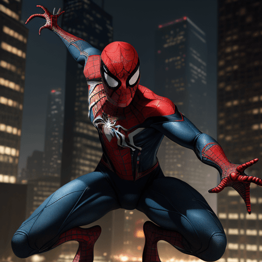 AI generated: A highly detailed, ultra-realistic 3D rendering of Spider-Man in 8K resolution, engaged in an intens...