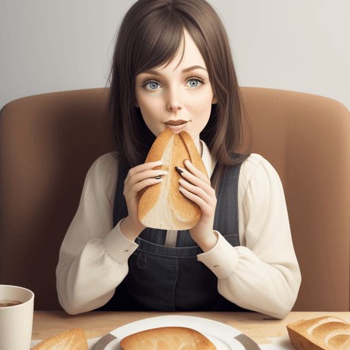 AI generated: Adelle eating bread