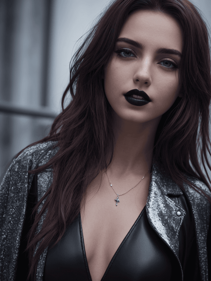 AI generated: (Ana De Armas) 20 y.o. in the night club , vampire the masquerade bloodlines fashion, [ (smeared mas...