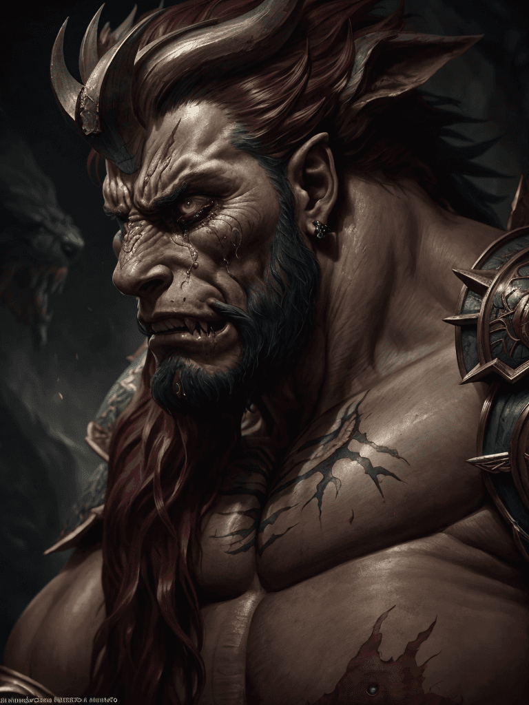 AI generated: A beyond beautiful concept of a beast monster that is turning to the side of good, close up shot, cr...