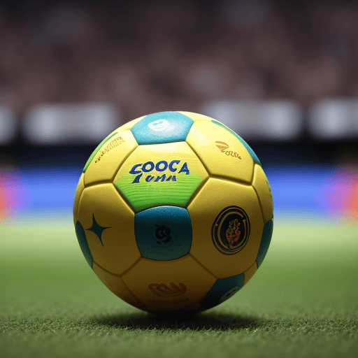 AI generated: bola de futebol no campo dentro do gol