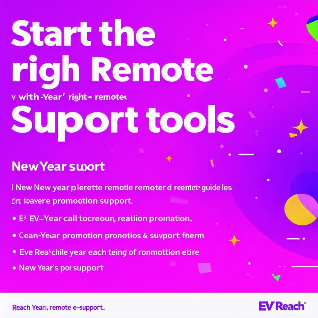 AI generated: Create an engaging ad slick for EV Reach remote support, centered around starting the new year with ...