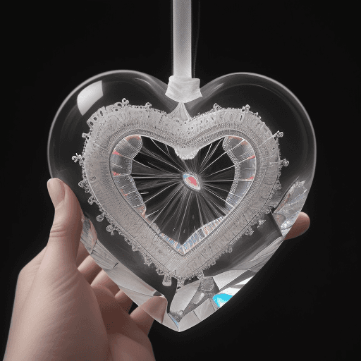 AI generated: visually captivating and awe-inspiring image of a Glass Heart that showcases the intricate internal ...