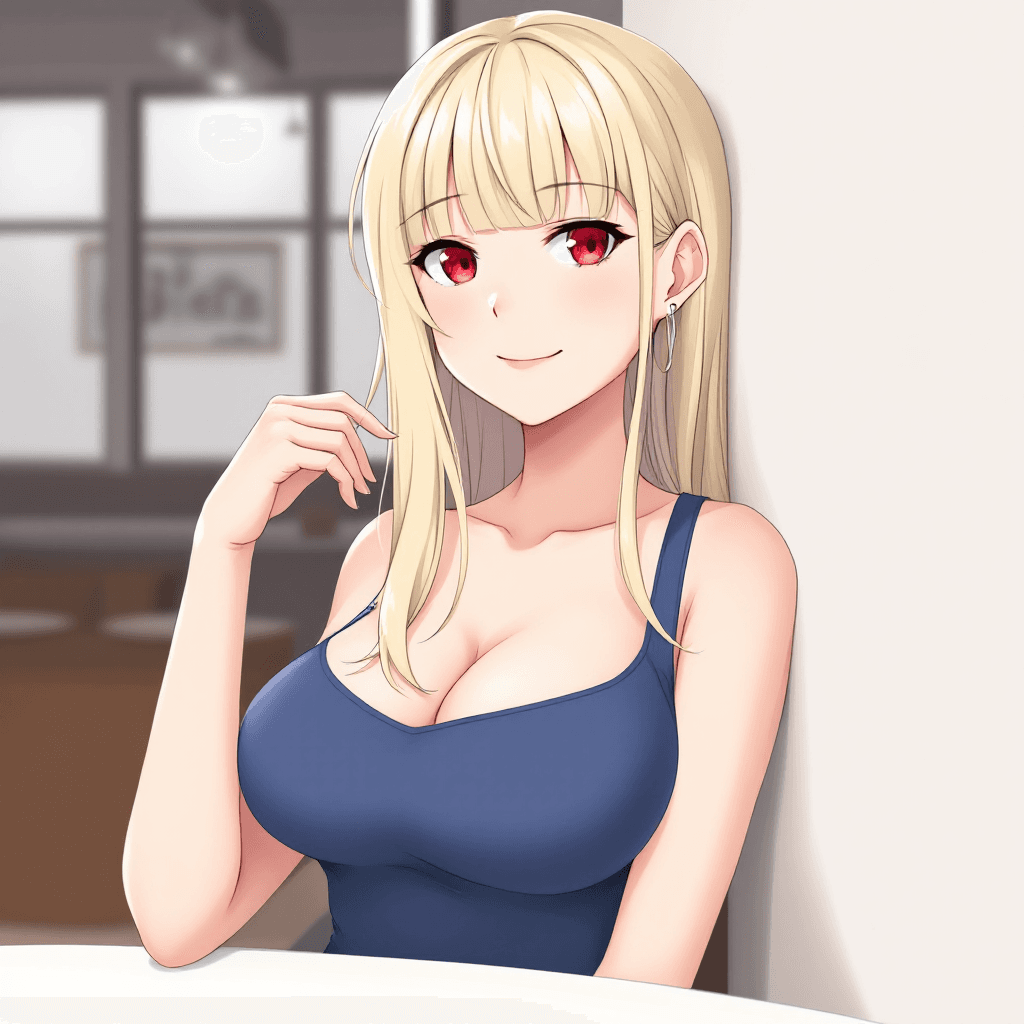 AI generated: score_9, score_8_up, score_7_up,source_anime,1girl,solo,platinum blonde hair, long hair,blunt bangs,...
