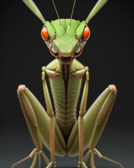 AI generated: A evolved being of a praying mantis, anthropomorphic, humanized, in human form, with superior intell...