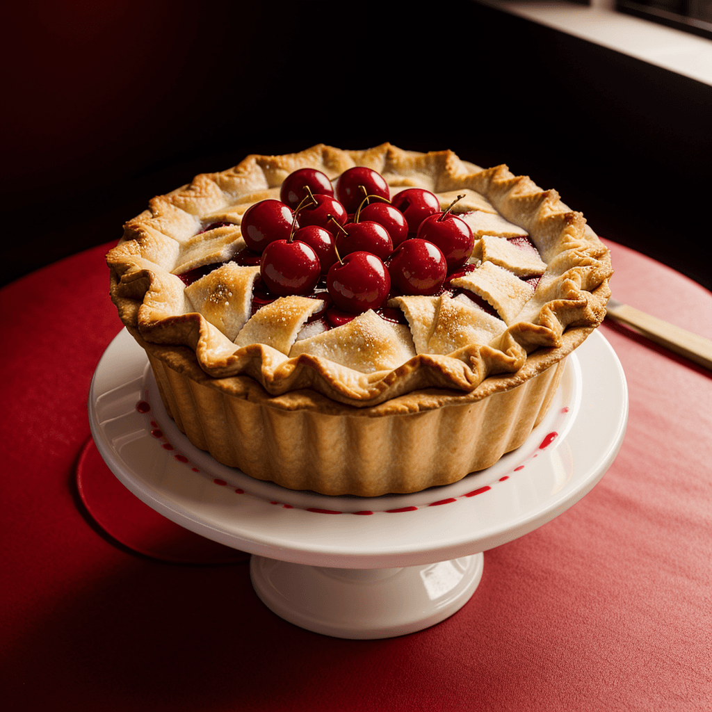 AI generated: Food photography, cherry pie, in a luxurious Michelin kitchen style, studio lighting, depth of field...