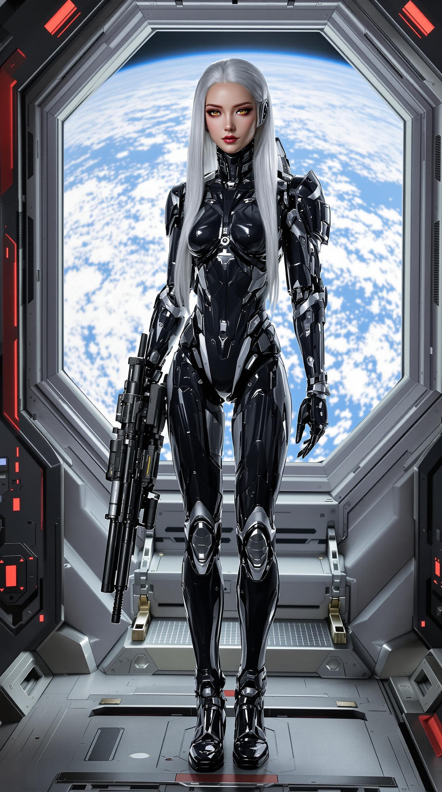 AI generated: exceptionally beautiful mechanical android (age 18) girl, (futuristic), (masterpiece), (realistic), ...