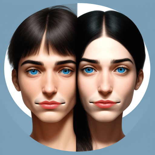 AI generated: two-facedness of the world