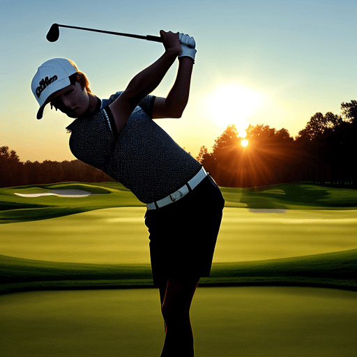 AI generated: Golf player hitting the sun