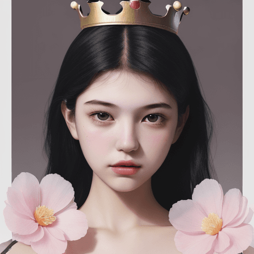 AI generated: drawing an artistic digital image of a girl that has flowers in the crown, in the style of frank cho...
