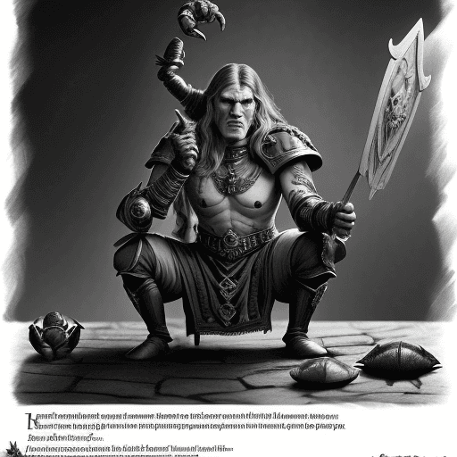 AI generated: A photograph styled  the universe of warhammer fantasy role play,A short hunched back man with a pre...