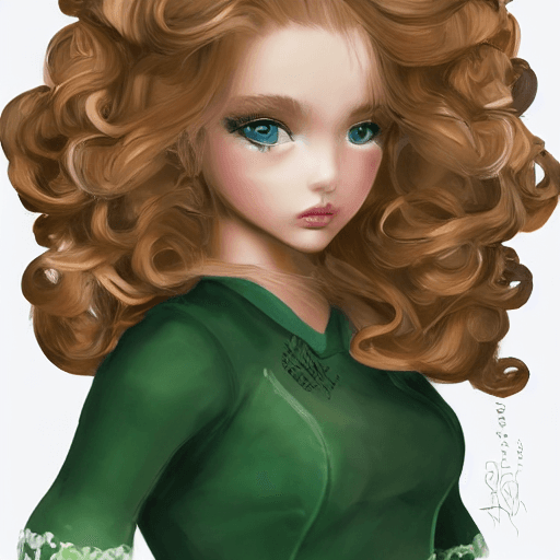 AI generated: full length, full frame, sharp focus, little girl blondie, green eyes, very beautiful girl, with rin...