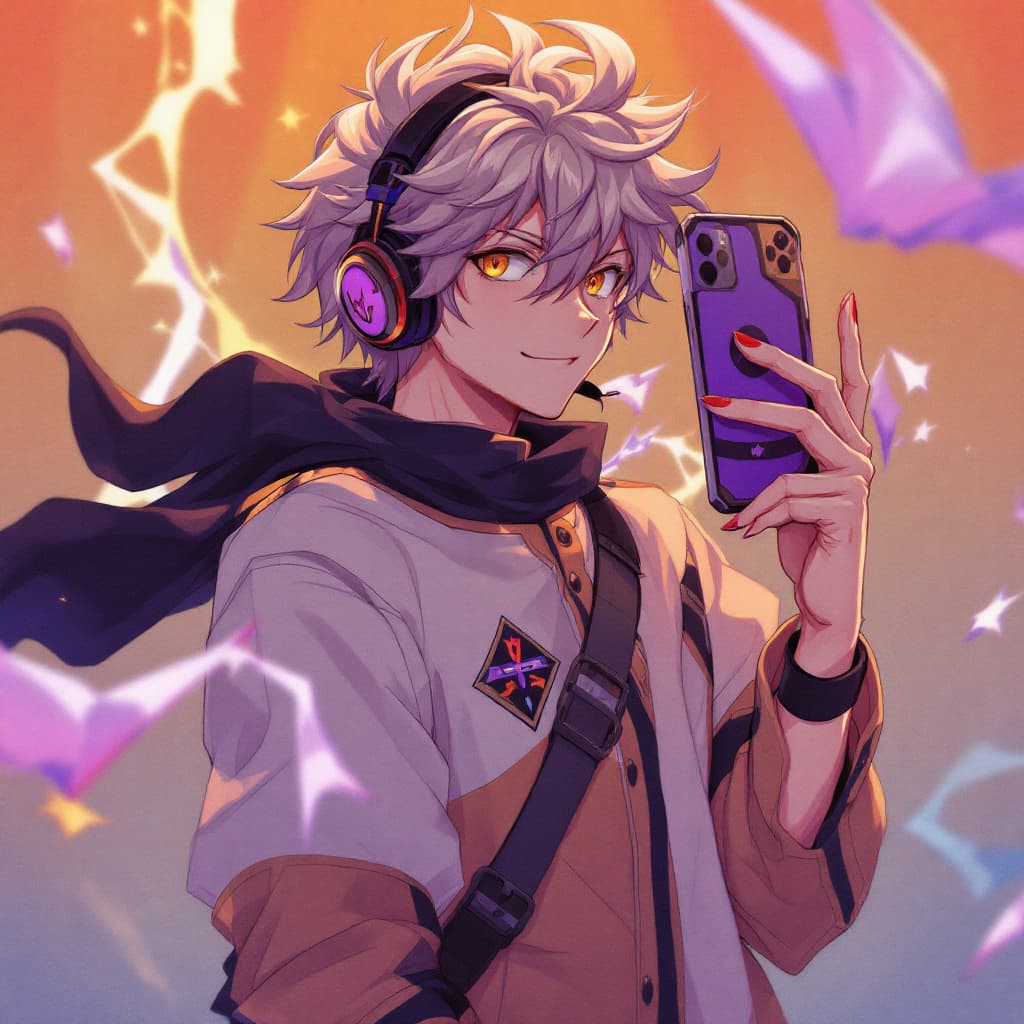 AI generated: Selfie,a boy,love music,artist,anime,HD