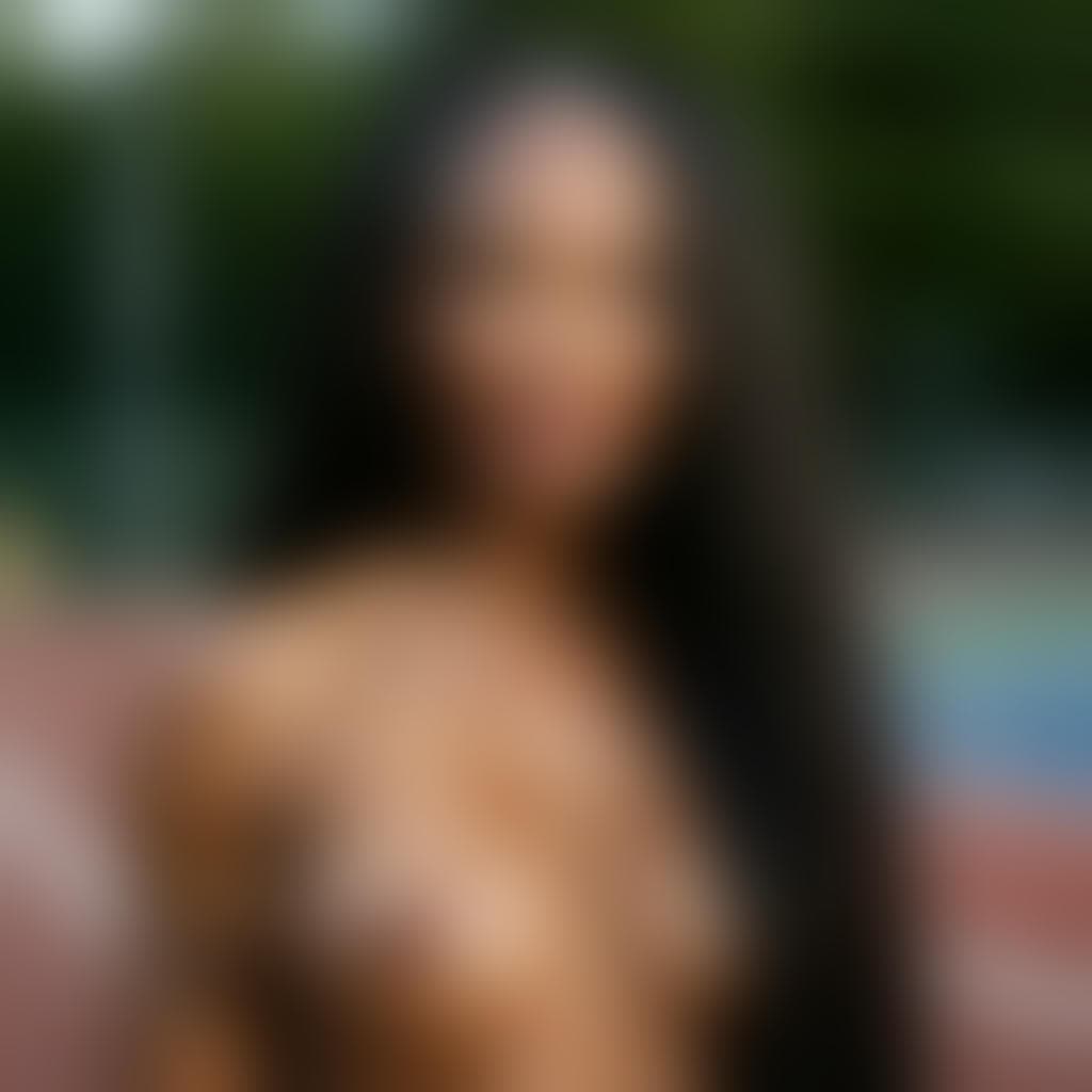 AI generated: 48 years old lady, athletic, long black extended hair, huge boobs, lipstick, brown skin,silhouette, ...