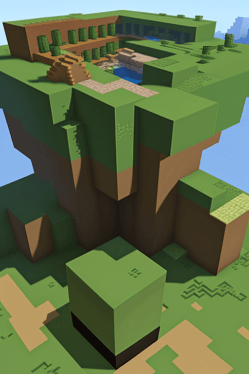 AI generated: Minecraft falls into reality