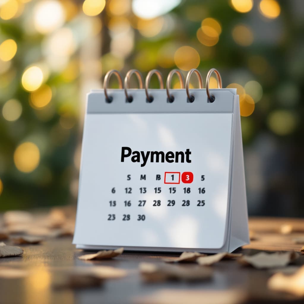 AI generated: A calendar with scheduled payment
 dslr, ultra quality, sharp focus, tack sharp, dof, film grain, Fu...