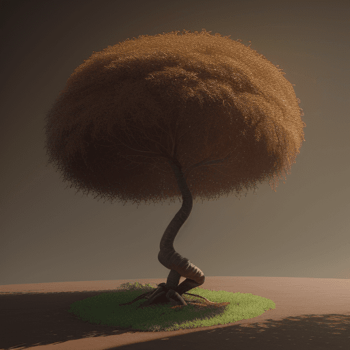 AI generated: draw brazilian tree, color brown and luminous high detail, octane render, 8k