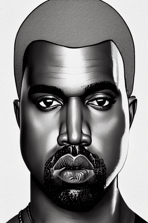 AI generated: symmetry!! portrait of kanye west, intricate, elegant, highly detailed, digital painting, artstation...