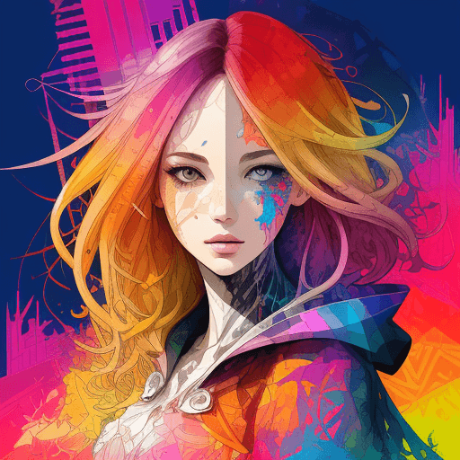 AI generated: A beautiful girl, digital watercolor Illustration, summers cape sunrise, complex contrast, highly de...