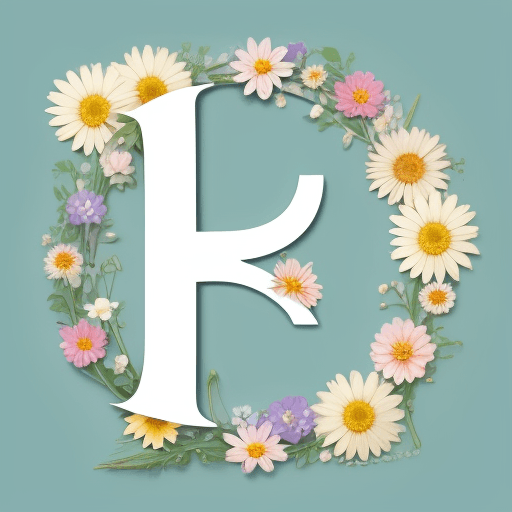 AI generated: letter K with flower