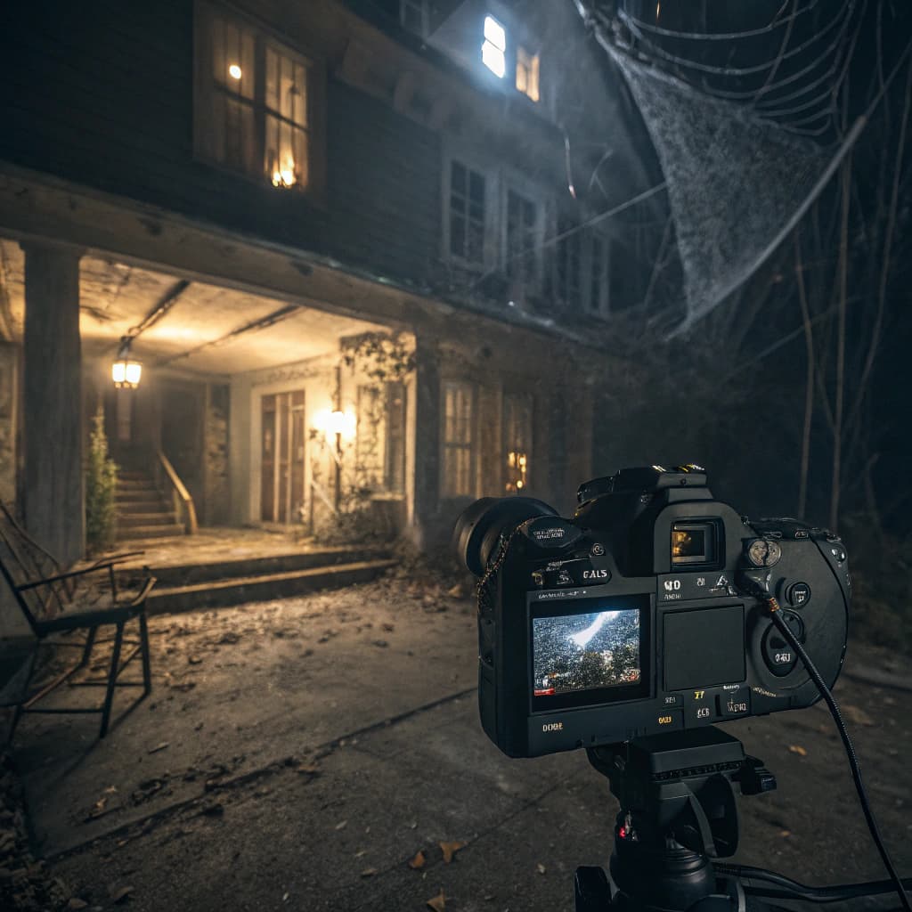 AI generated: Horror scene, found footage style