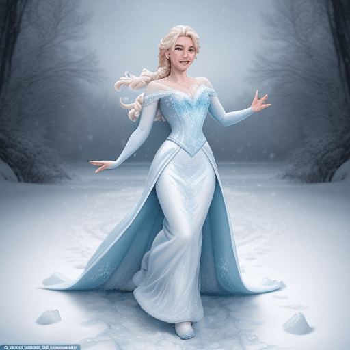 AI generated: Elsa from Disney Live series, (detailed stunning snow environment), cinematic, cover art, full body,...