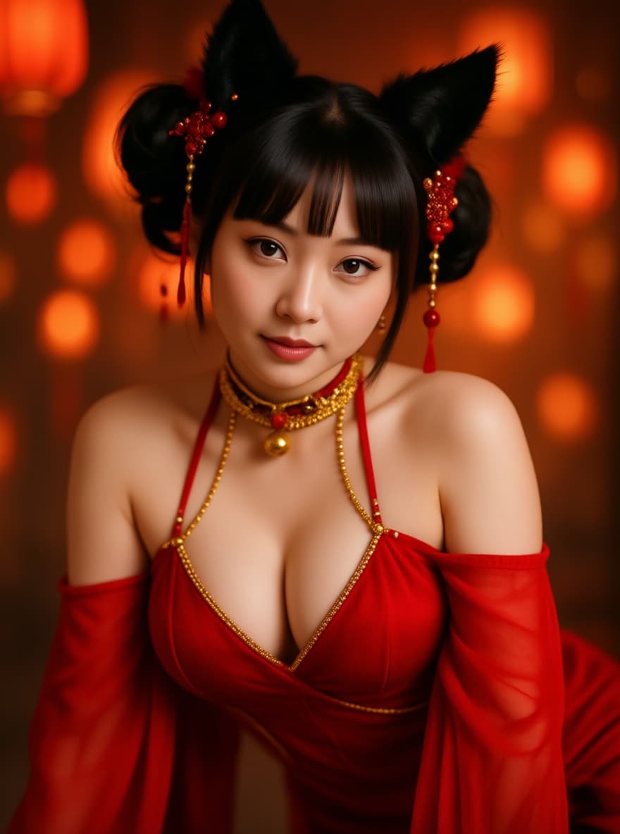 AI generated: An intimate, slightly low-angle medium shot captures a woman leaning forward, her gaze directed at t...
